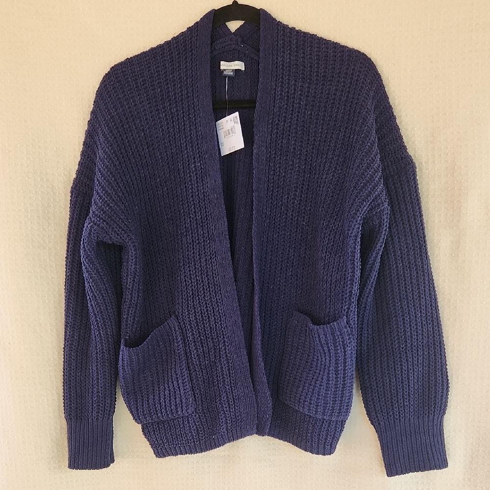 American Eagle Outfitters Blue Knit Cardigan NWT